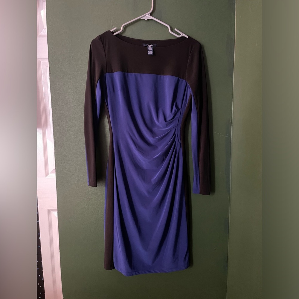 Black & Cobalt Long-sleeved Dress - Chaps